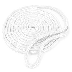 15' Double-Braided Nylon Dockline, White