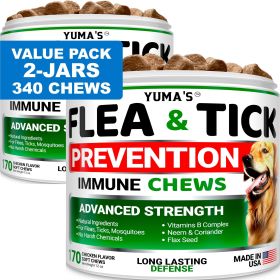 2 Pack Flea and Tick Prevention for Dogs Chewables Natural Dog Flea and Tick Treatment Chewable Flea and Tick Chews for Dogs Soft Oral Flea Pills for