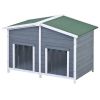 47.2 ' Large Wooden Dog House Outdoor;  Outdoor & Indoor Dog Crate;  Cabin Style;  With Porch;  2 Doors