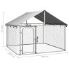 Outdoor Dog Kennel with Roof 78.7"x78.7"x59.1"