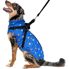 Fashion Pet Puffy Heart Harness Coat Blue (Option: X Small)