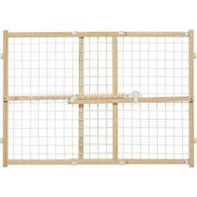 MidWest Wire Mesh Wood Presuure Mount Pet Safety Gate (Option: 24" tall)