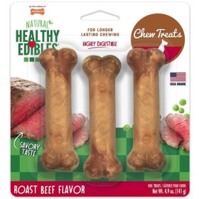 Nylabone Healthy Edibles Wholesome Dog Chews Roast Beef (Option: Regular (3 Pack))