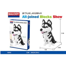 Cartoon Simulation Pet Dog Building Blocks Mini Dachshund Poodle Doberman Model Children's Toy Gift Dog Pet Building Blocks (Color: 16042, size: With box)