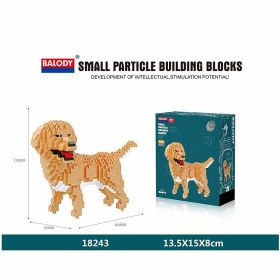 Cartoon Simulation Pet Dog Building Blocks Mini Dachshund Poodle Doberman Model Children's Toy Gift Dog Pet Building Blocks (Color: 18243, size: With box)