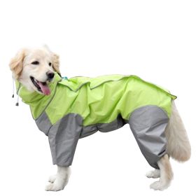 A Raincoat for all small and large dogs; Pet raincoat Medium large dog Golden hair Samo Alaska waterproof four foot raincoat Dog hooded raincoat (colour: Pink, size: 20)