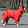 A Raincoat for all small and large dogs; Pet raincoat Medium large dog Golden hair Samo Alaska waterproof four foot raincoat Dog hooded raincoat